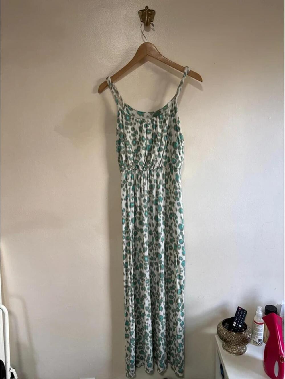 LOFT Tank‎ Top dress in turquoise animal print size XS petite